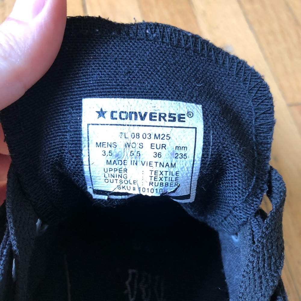 Sold- CONVERSE Black Chuck Taylors - Picture 7 of 9